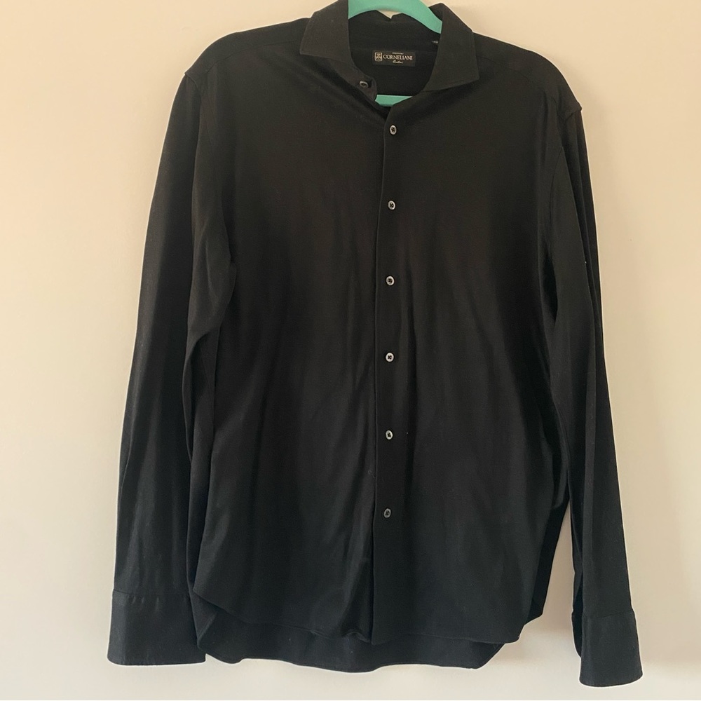 Men’s Cornelaini black lightweight dress shirt
